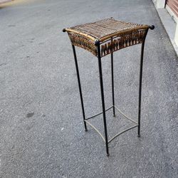 Bamboo End Or Side Metal Table 