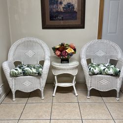 Outdoor garden patio set with cushions and table