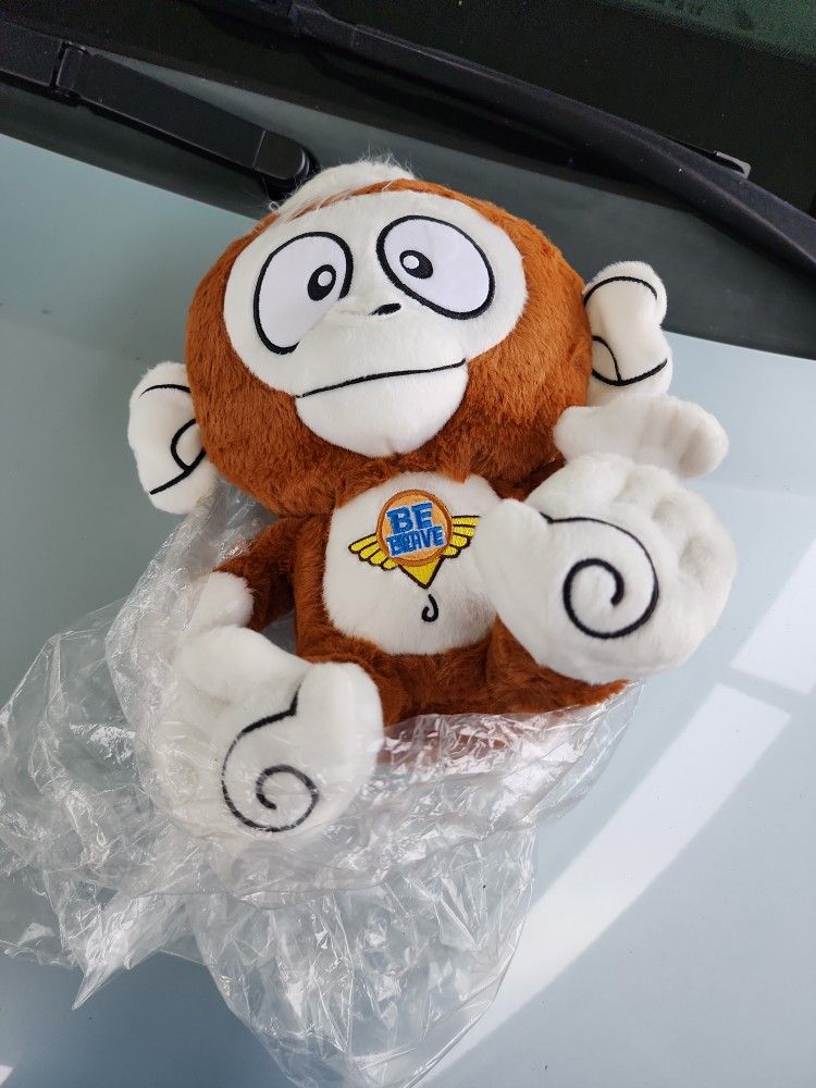 Carlitos ‘Be Brave’ monkey plush stuffed animal $5 Each
