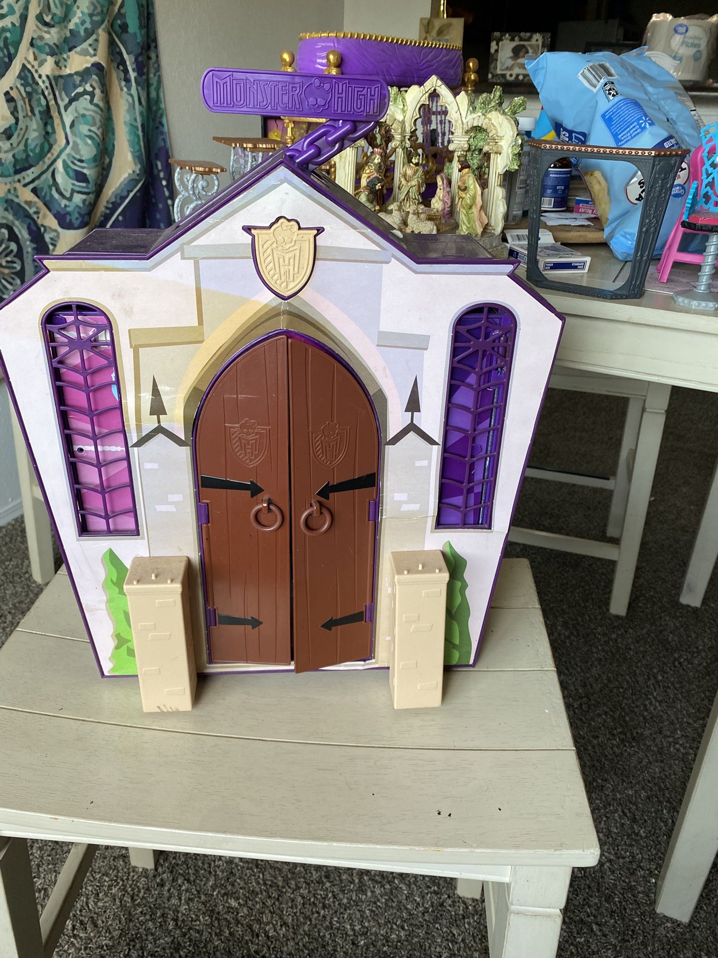 Monster High School set And Doll Furniture Lot