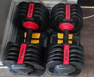 FitRx Adjustable Dumbells 52.5 lbs. with base.