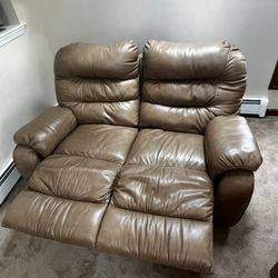 Full Recline Tan Loveseat 