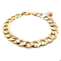10k Gold Bracelet 9” Hollow Beveled Cuban 10.8mm 137206 1
