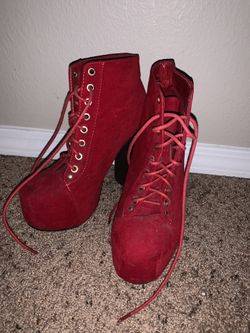 Red High Heel Boots