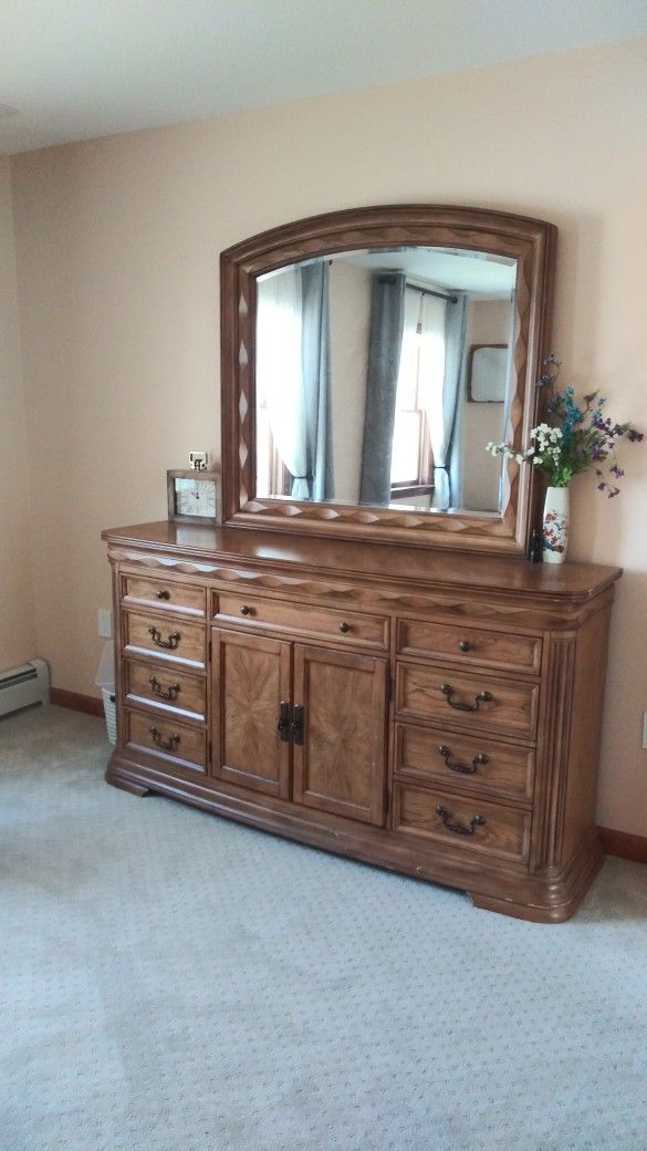 Solid Wood Queen Size Bedframe & Dresser
