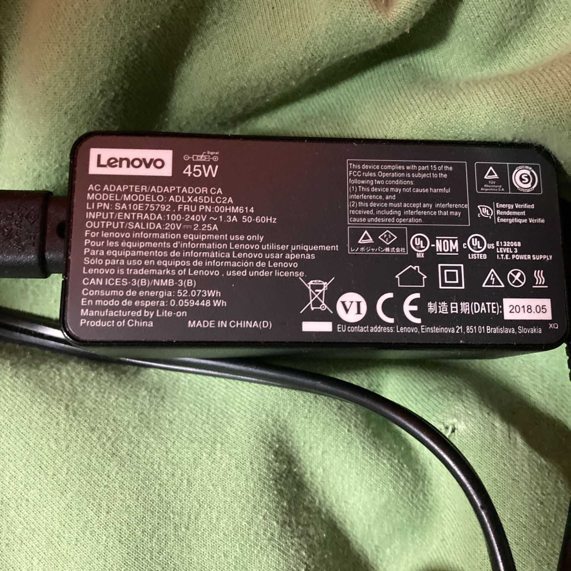 Lenovo AC Adapter/ being donated Asap