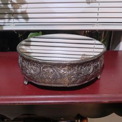Vintage Silver Plated Mirrored Stand 