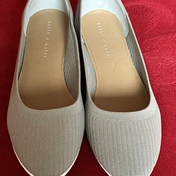 Kelly & Katie Caela Casual Flats RIB KNIT GREY COMFORTABLE WOMENS SHOES Size 11 ‼️ NEW - BOttom Sole Slightly Dirty ‼️