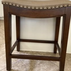 3 Bar Stools wood/leather