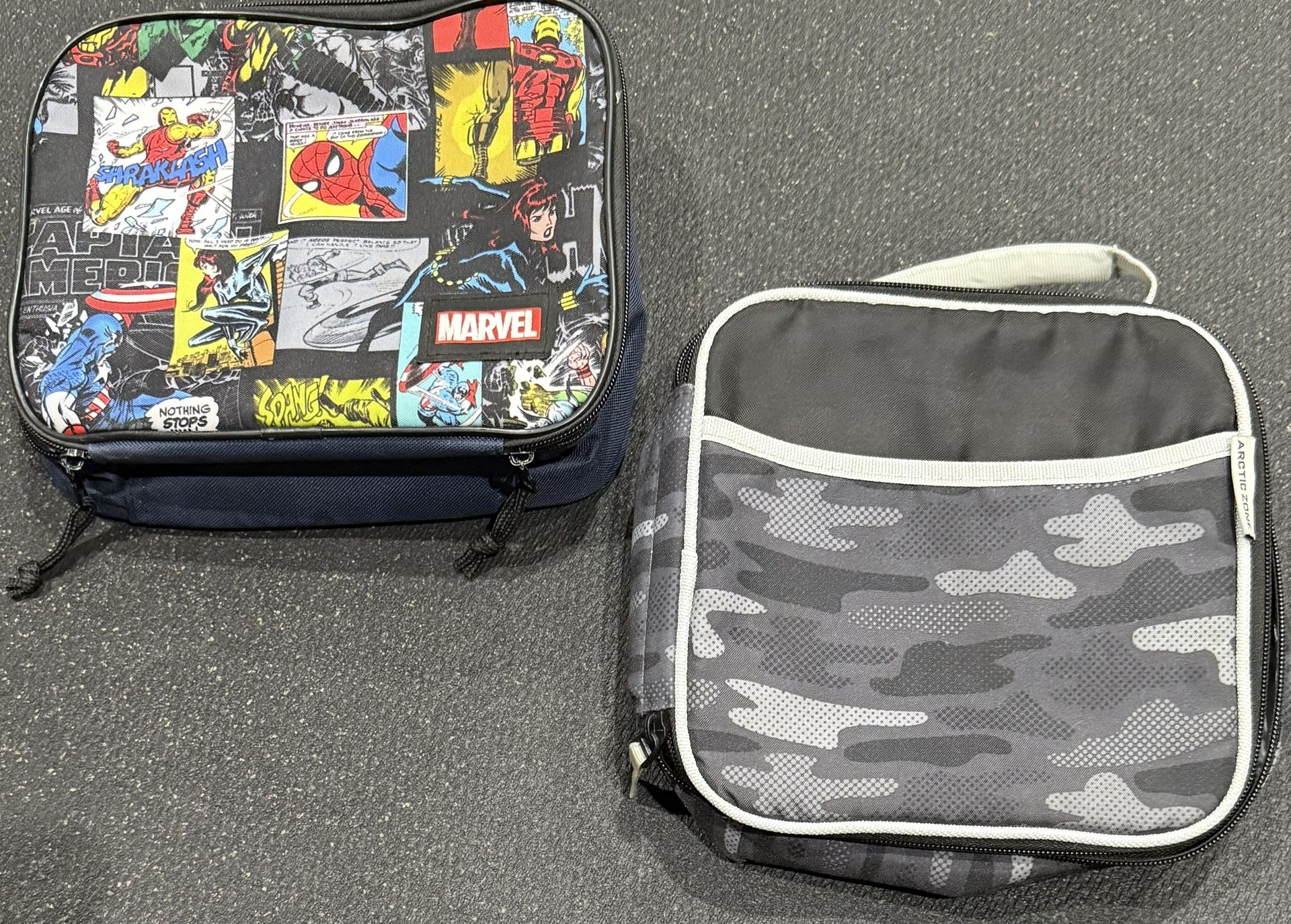 Set of 2 Boys Lunchboxes Marvel and Camo