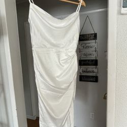 Satin White Dress