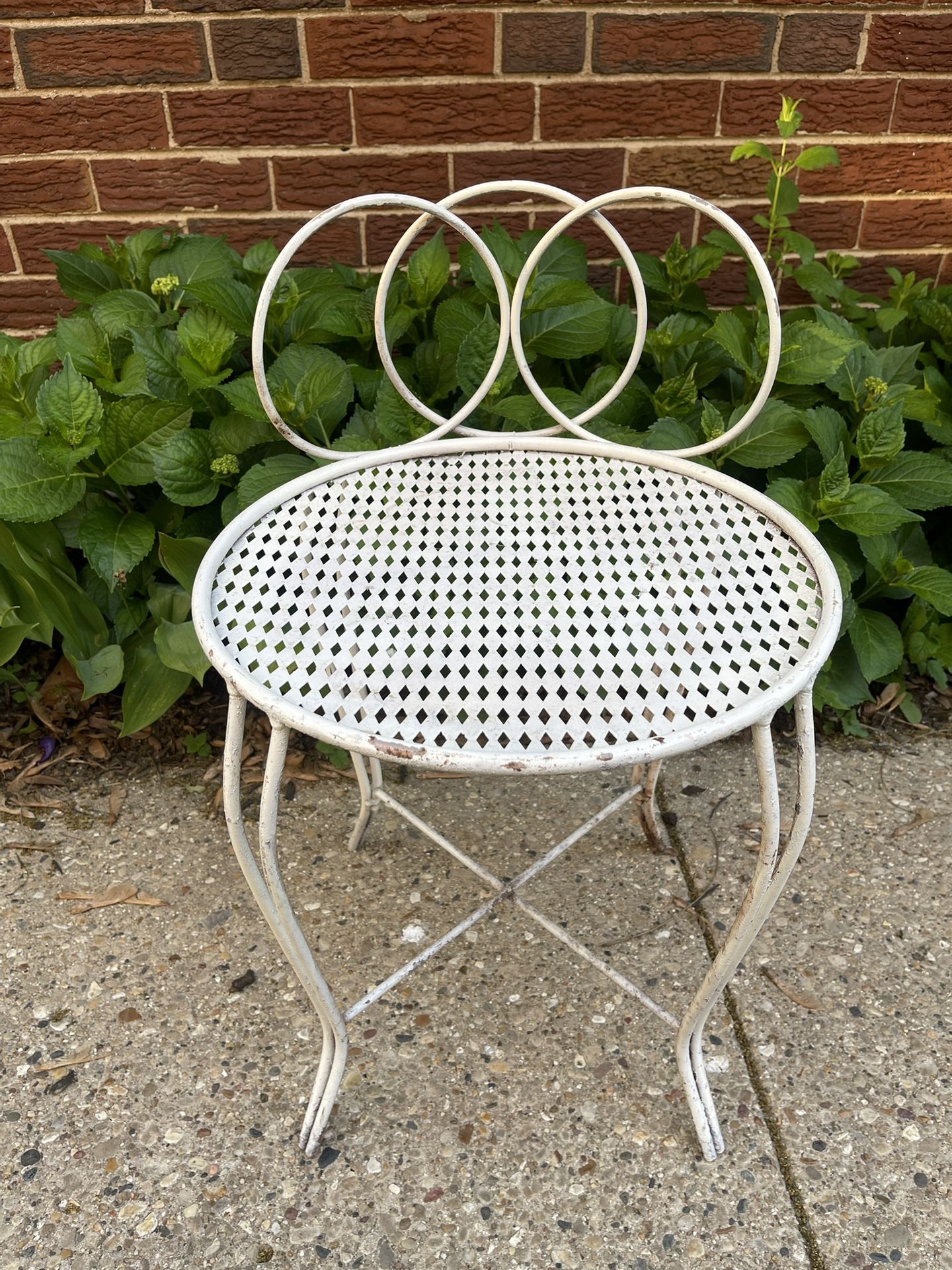 Vintage Vanity outdoor wrought iron metal Patio chair