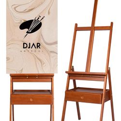 DJAR Large Art H-Frame Easel with Storage Drawer