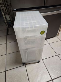 Three Drawer Rolling Cart With Drawers Organizer 27" H x 12" W x 16 1/2" D