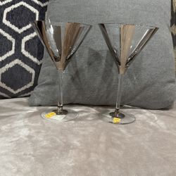 RD   Royal Danube Martini glass HAND PAINTED CRYSTAL ROMANIA 