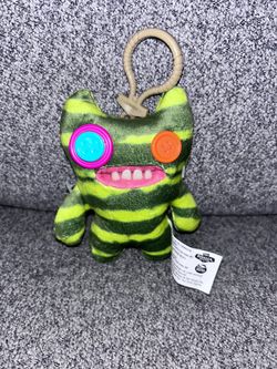 Fuggler Green Stripe Indecisive Monster Plush Keyring