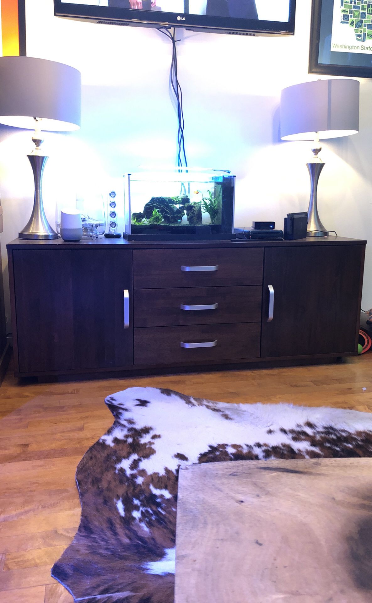 Dark Wood TV Stand / Console Table