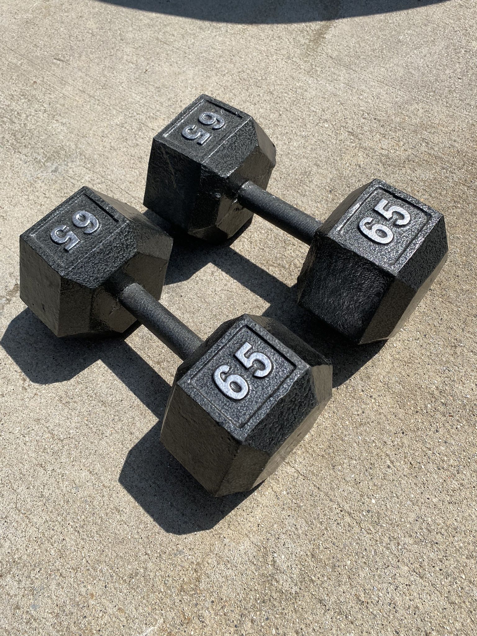 65lb Cast Iron Hex Dumbbell PAIR - CAP Barbell