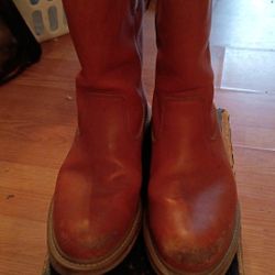 HERMAN'S-brown leather laceless N.S.T. boots