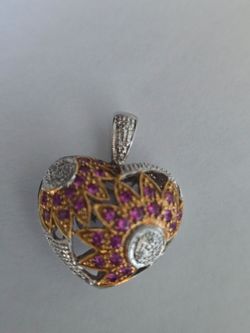 18k white  Gold Heart