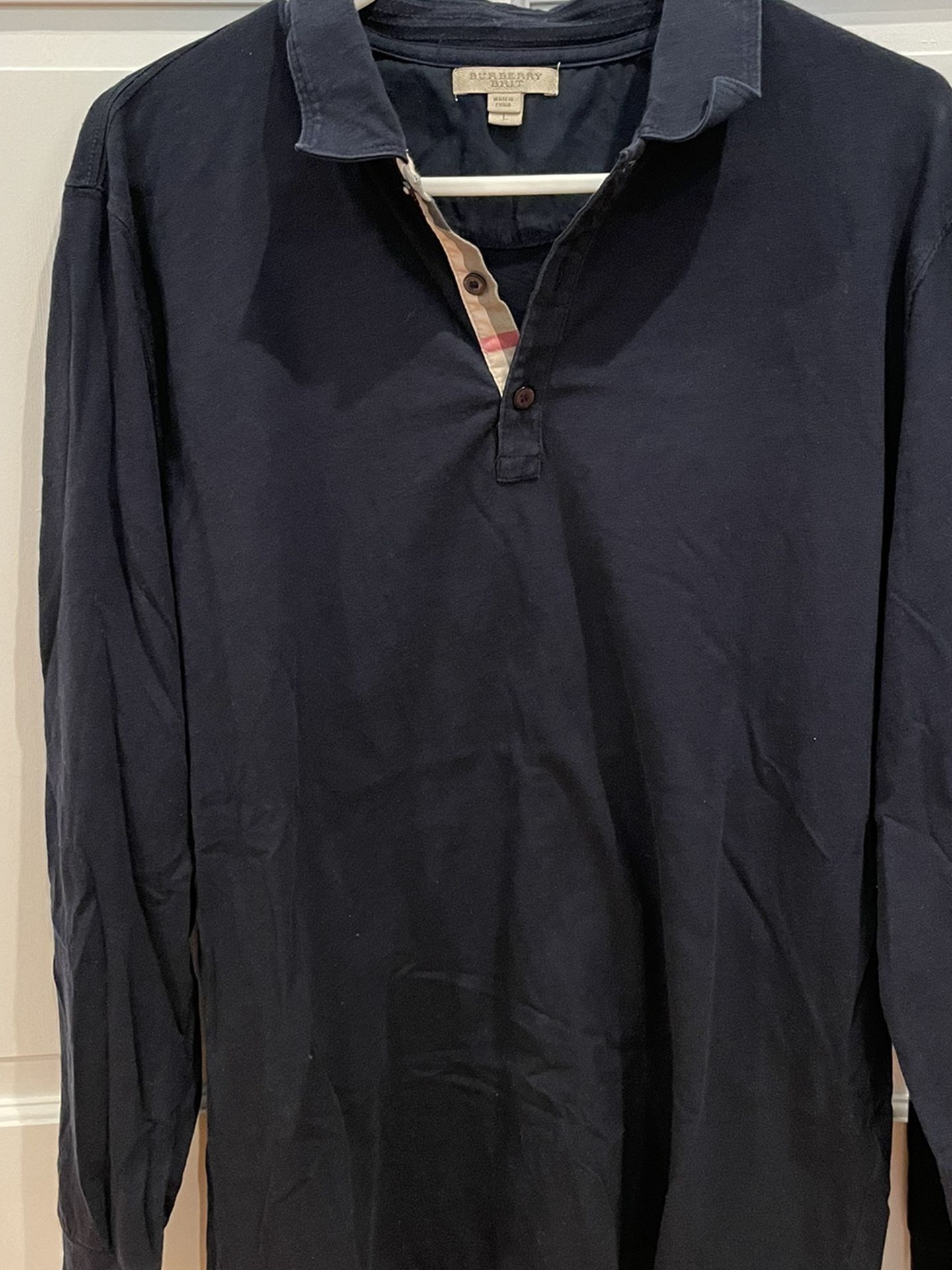 Men’s Burberry Long Sleeve Polo Shirt