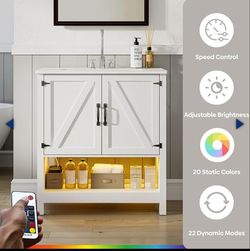Modern Bathroom Cabinet with LED Light,Lot # 1968: (No sink) (Retail $70.00) OfferUp Modern Bathroom Cabinet with LED Light, Bathroom Vanity Set