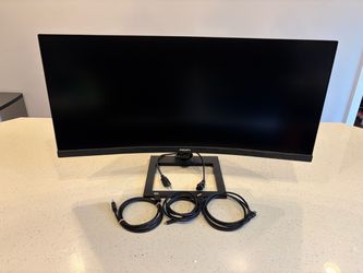 Philips Ultrawide Curved Monitor with Stand and Cables Gaming LIKE NEW