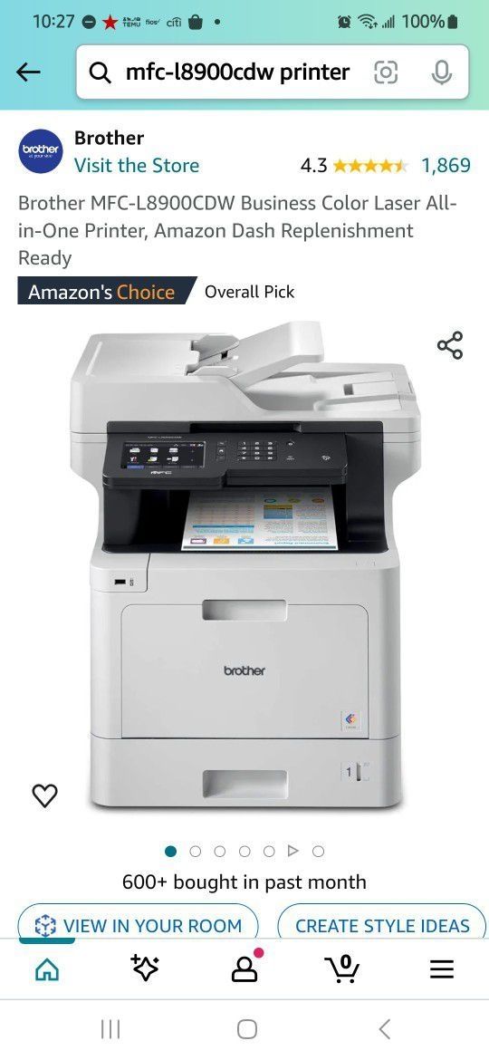 mfc-l8900cdw all-in-one printer/scanner/copier 46% off retail