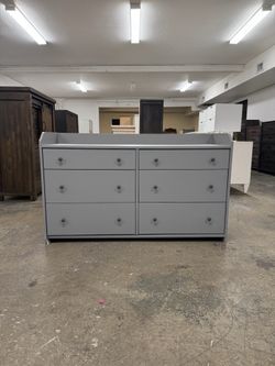 Gray 6 Drawer Dresser