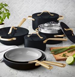 Black and Gold Ceramic Cookware Set