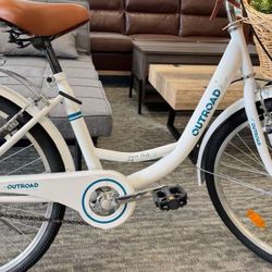 Outroad Beach Cruiser Bike, 24/26 inch Commuter Bicycle for Adult Men and Women,High-Carbon Steel Comfortable City Bikes with Rear Rack or Basket