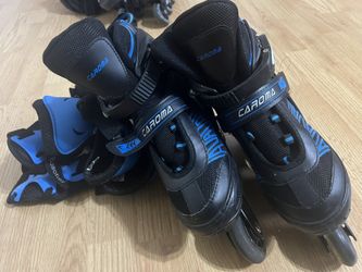 Roller Skate Shoes With Matching Knee, Elbow, And Hand Pads