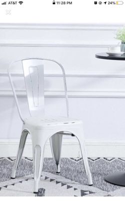 Bistro Cafe Dining Side Chairs White Distressed Chic Indoor Outdoor