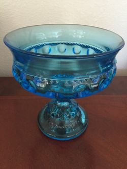 Collectable blue glass candy dish