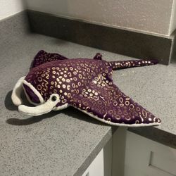 Wild Republic Spotted Purple Gold Sting Ray Stuffed Sea Creature Plush