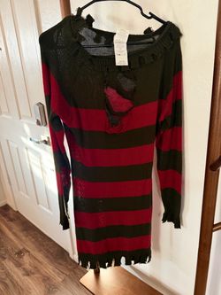 Freddy Krueger Costume Sweater Dress One Size