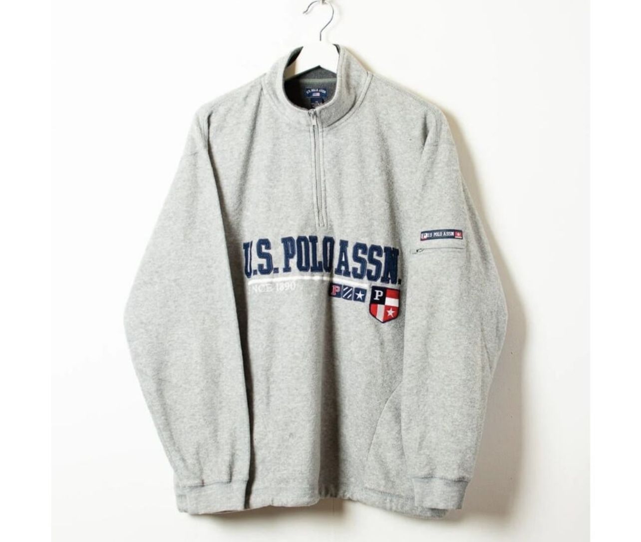 US Polo Assn XL 1/4 Zip Gray Fleece Pullover