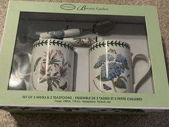 Set Of Two Mug Cups + Two Tea Spoons
