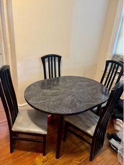 Round Marble Dining Table w/ Chairs