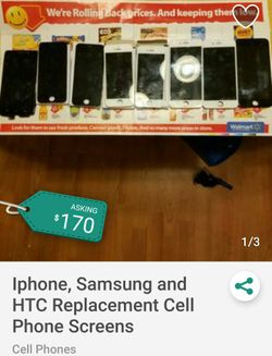 Iphone, Samsung, HTC Replacement Cell Phone Screens