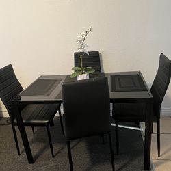 Black Tempered Glass Table 