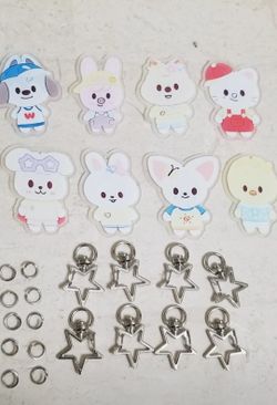 Stray Kids/Skzoo New Non Official Skzoo Sanrio Inspired Acrylic Keychain Charms-8 pcs