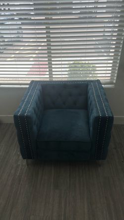 Blue arm chair