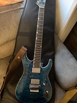 ESP LTD MH-1000 QM Electric Guitar - Black Ocean