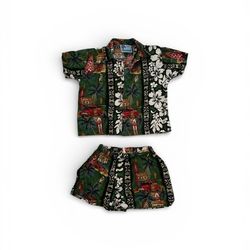 RJC Hawaiian Hawaii Boys Size 24M Camp shirt and shorts set Surfboard Summer