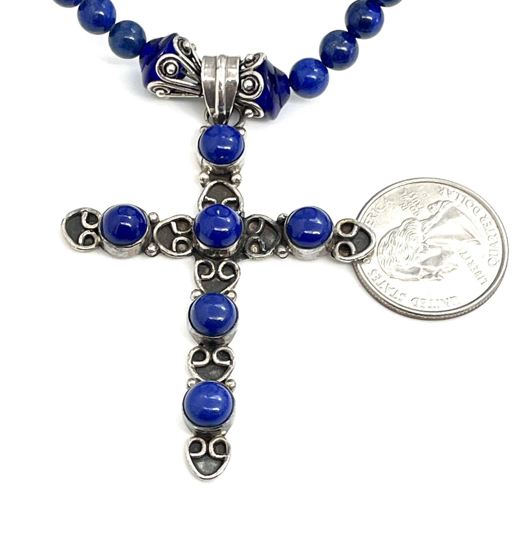 Sterling Lapis Necklace