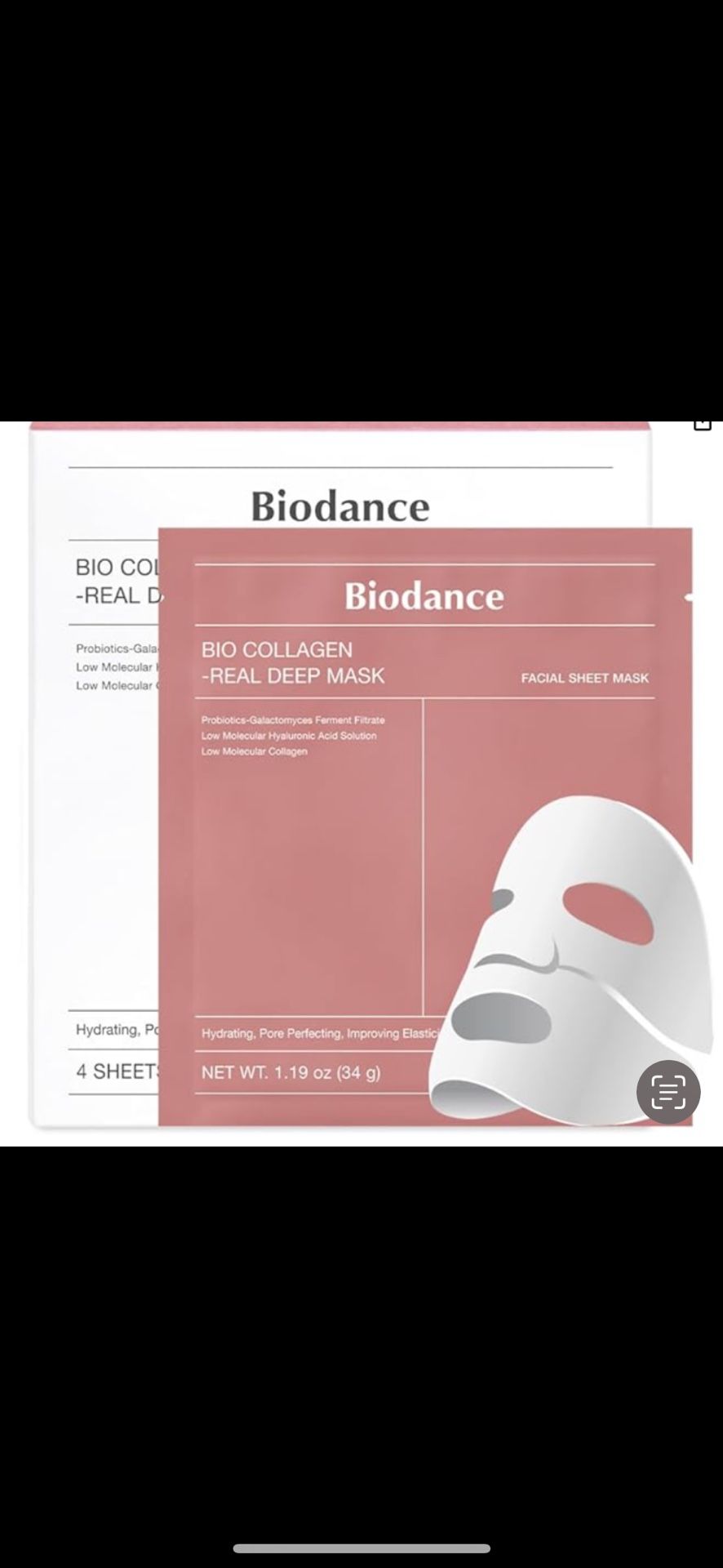 BIODANCE Bio-Collagen Real Deep Mask, Hydrating Overnight Hydrogel Mask, Pore Minimizing, Elasticity Improvement, 34g x4ea