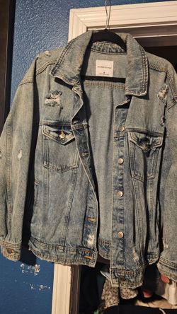 Celebrity Pink Distressed Denim Jacket Size M