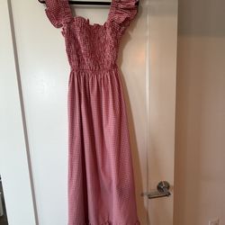 Sim & Sam gingham red summer dress