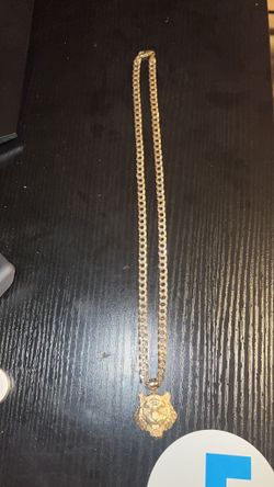 14k diamond figaro chain with pendant